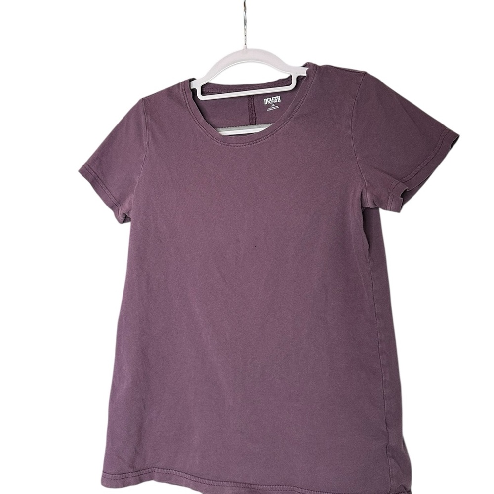 Duluth Trading Co Purple Short Sleeve T-Shirt Crew Neck